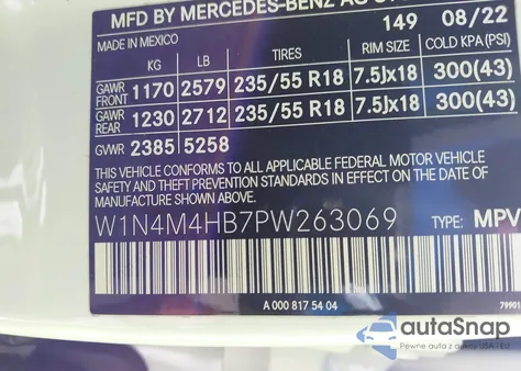 2023 Mercedes-Benz Glb 250 4Matic from USA, damaged, VIN W1N4M4HB7PW263069